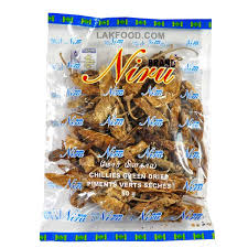 NIRU CHILLIES GREEN DRIED 50G