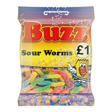 BUZZ SOUR WORMS 80G